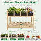 Raised Garden Bed with Transparent Acrylic Panels, Elevated Wooden Raised - Image 5