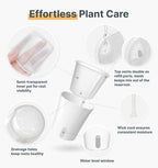 8 Pack 4" Self Watering Pots for Indoor Plants, Small White Plastic Planters - Image 5