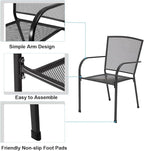 AECOJOY Metal Outdoor Table and Chairs Sets, Patio Dining Table Set - Image 6