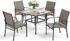 5 Piece Patio Dining Set for 4, 37”x37” Square Table - Image 8