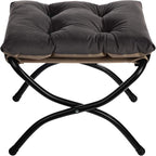 HollyHOME 15" Folding Footrest Stool, Upholstered Small Foldable Ottoman - Image 9
