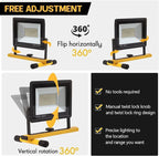 22000 Lumen Work Lights with Stand, 2 Adjustable Head LED Work Light, with - Image 3