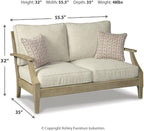 Signature Design by Ashley Clare View Coastal Outdoor Loveseat, Cushioned - Image 2