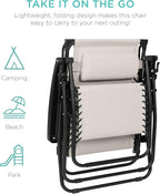 Best Choice Products 30” Wide Folding Zero Gravity Outdoor Recliner Patio - Image 9