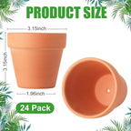 Terra Cotta Pots, 24 Pack 3.15 Inch Mini Clay Pot - Image 2