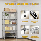 1250 lbs 5 Tier Shelf Metal Storage Shelves Shelving Wire Rack Heavy Duty - Image 6