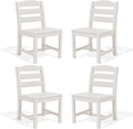 SERWALL Outdoor Dining Chairs Set of 4, All-Weather HDPE Patio Chair by SERWALL