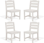 SERWALL Outdoor Dining Chairs Set of 4, All-Weather HDPE Patio Chair by SERWALL