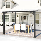 AECOJOY 8' x 8' Gazebo for Patio, Small Wall-Mounted Lean to Gazebo Pergola - Image 3