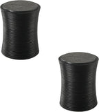 COSIEST Set of 2 Outdoor Side Table Black, Round MgO Concrete Side Table by COSIEST