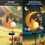 YJFWAL Garden Solar Cat Lights Pathway Stake Lights Glass Globe - Image 3