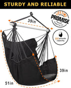 ADVOKAIR Hammock Chair Swing, Heavy-Duty Hanging Rope Swing Seat Supports 500 - Image 5