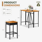 Devoko Patio Bar Set 5 Pieces Acacia Wood Patio High Top Bar Table and Stools - Image 7