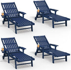 Patio Chaise Lounge Chair Set of 4, Oversized Lounge Chair Outdoor by THOEOE