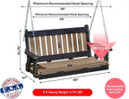 Poly Lumber Wood 4FT Mission Porch Swing Amish Craftsmandship Made in USA HDPE - Image 2