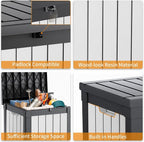 40 Gallon Resin Deck Box, Lockable Patio Outdoor Storage Box - Image 3