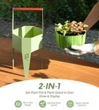 Planter with Stand, Metal 2 in 1 Portable Planter with Grow Bags & Handle - Image 2