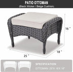 Belord Outdoor Ottomans for Patio Foot Rest - Image 3