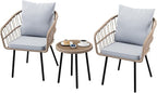 DWVO 3 Piece Patio Bistro Set, Patio Furniture Set Outdoor Wicker Bistro Rattan - Image 8