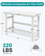 SERWALL 41" Outdoor Bar Table, HDPE Patio Bar Counter Height Table, All Weather - Image 6