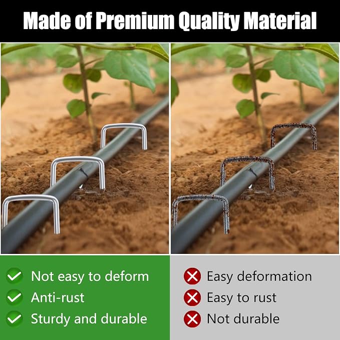 FEED GARDEN 6 Inch 500 Pack Galvanized Landscape Staples Plant Cover Pins 11 - Image 8