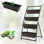 Giantex 5.2FT Vertical Raised Garden Bed, 4-Tier Elevated Planter Box w/4 - Image 7
