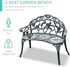 Outsunny Outdoor Bench, Cast Aluminum Outdoor Furniture, Metal Bench - Image 6