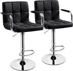 Yaheetech Bar Stools Set of 2, PU Leather Height Adjustable Swivel Barstools by Yaheetech