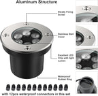 JESLED Outdoor Landscape Lights, 6W LED In Ground Well Lights, 12V 24V 3000K - Image 2