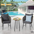 Party Zealot 2 Packs Metal Floral Round Side Table 13.2" Small Outdoor Patio - Image 5