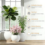 13.5 H x 17" Dia Round Fiberstone Planter - Image 6