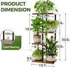 Bamworld Plant Stand Indoor, Corner 4 Tier Metal Plant Shelf - Image 3