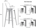 AC Pacific 30” Metal Barstool Set of 2 – Country Rustic Style - Image 3