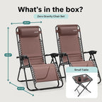 SereneLife Outdoor Zero Gravity Lounge Chair Set - Image 2