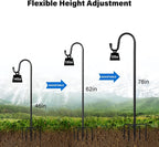 Shepherd Hooks for Outdoor, 2 Pack 78 Inch Bird Feeder Pole - Image 3