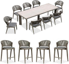 PURPLE LEAF 8-Piece Patio Dining Set Outdoor Furniture Rectangular Table and by PURPLELEAF