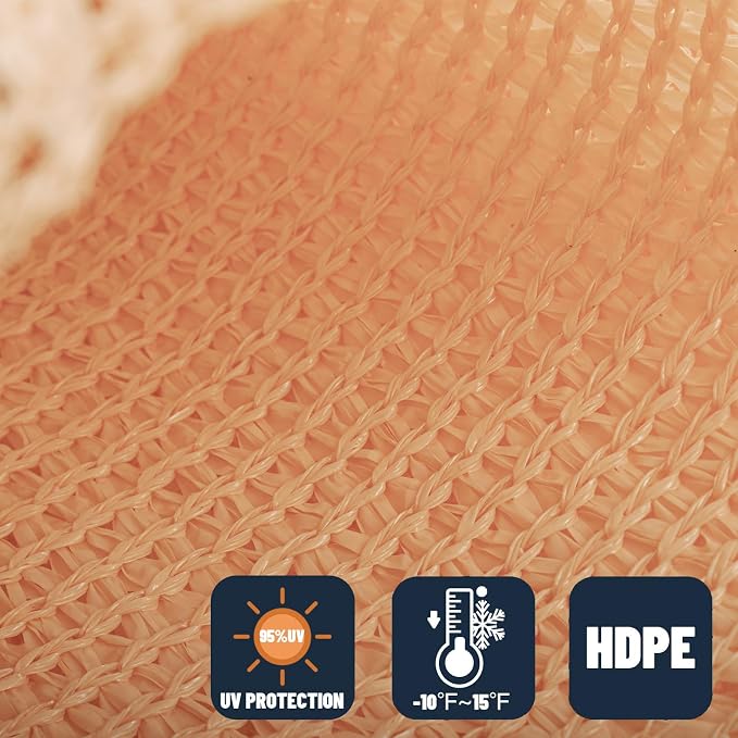 SUNNY GUARD Custom Size 7'x10'x12.2'Peach Fuzz Sun Shade Sail Right Triangle UV - Image 4