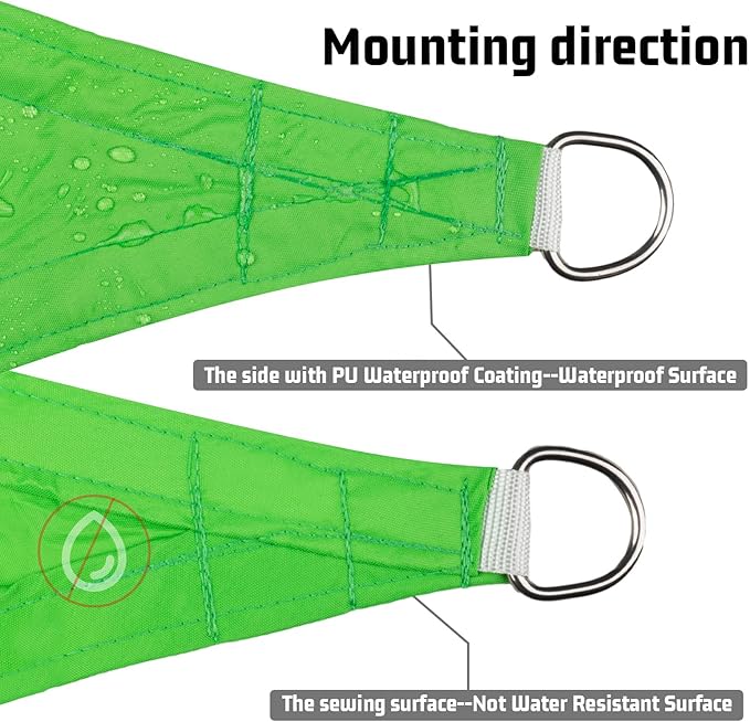 LOVE STORY Right Triangle 6'x12'x13.4' Waterproof Sun Shade Sail Canopy UV Block - Image 4
