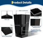 Garvee 30" Tall Planters Set of 2, Outdoor＆Indoor Black Planter Pots, High - Image 8
