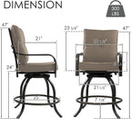 Kozyard Isabella Outdoor Swivel Bar Chairs, Counter Height Patio Bar Stools Set - Image 3