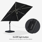 PURPLE LEAF 10 Feet Patio Umbrella Outdoor Cantilever Solar Powered LED Square - Image 7