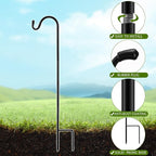 6 Pcs 24 Inch Shepherds Hook for Outdoor Adjustable Bird Feeder Pole Metal - Image 2