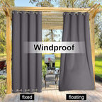 NICETOWN Outdoor Curtain for Patio Waterproof Extra Long 120" L, Fixed - Image 4