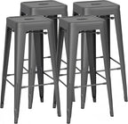 Shahoo 30 Inches Metal Bar Stools Counter Height Stackable Backless Stools by BuynowfromShahoo