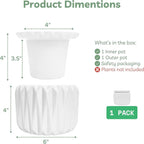 6 Inch African Violet Pots Self Watering, Ceramic Planter - Image 7