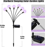 Solar Garden Lights Outdoor, 4 Pack Firefly Swaying Lights Purple, Waterproof 4 - Image 6