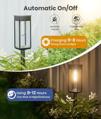 Solar Pathway Lights Outdoor, 2 Pack Bright Solar Lights Outdoor, IP65 - Image 7