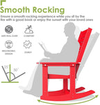 GREENVINES Outdoor Rocking Chairs | Porch Rocker | HDPE Plastic | Red | - Image 4