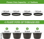 Quarut 10 inch Plastic Flower Pots - Image 4