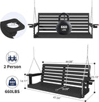 Plawdlik Porch Swings, 2 Seat Patio Chair - Image 4